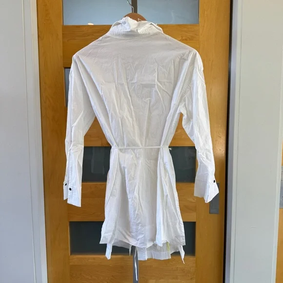 ANDA White Shirt Dress with Yellow Accent - Picture 7 of 7